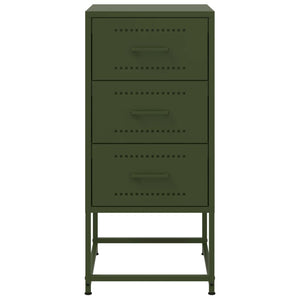 vidaXL Comodini 2 pz Verde Oliva 36x39x78 cm in Acciaio