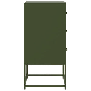 vidaXL Comodini 2 pz Verde Oliva 36x39x78 cm in Acciaio