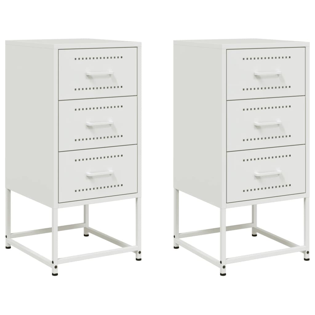 Comodini 2 pz Bianchi 36x39x78 cm in Acciaio 846589