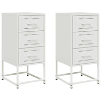 Comodini 2 pz Bianchi 36x39x78 cm in Acciaio 846589