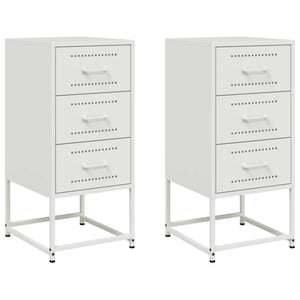 Comodini 2 pz Bianchi 36x39x78 cm in Acciaio 846589