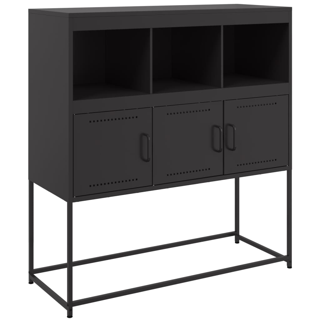 Credenza Nera 100,5x39x107 cm in Acciaio 846590