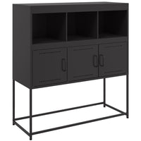 Credenza-Buffet-Armadio da cucina Nera 100,5x39x107 cm in Acciaio 649899
