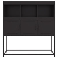 Credenza-Buffet-Armadio da cucina Nera 100,5x39x107 cm in Acciaio 649899