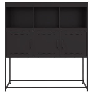 Credenza-Buffet-Armadio da cucina Nera 100,5x39x107 cm in Acciaio 649899