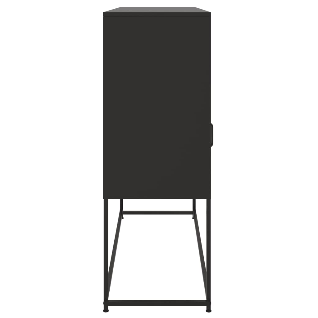 Credenza-Buffet-Armadio da cucina Nera 100,5x39x107 cm in Acciaio 649899