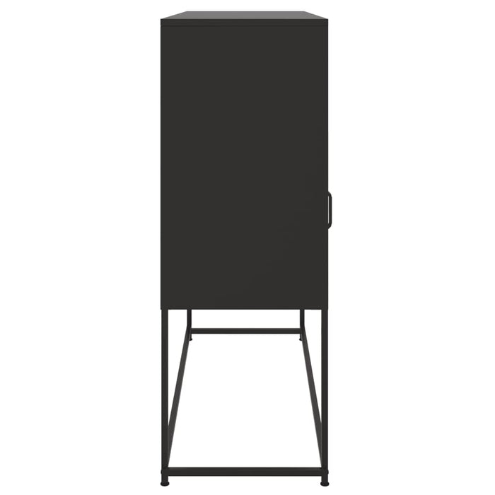 Credenza-Buffet-Armadio da cucina Nera 100,5x39x107 cm in Acciaio 649899