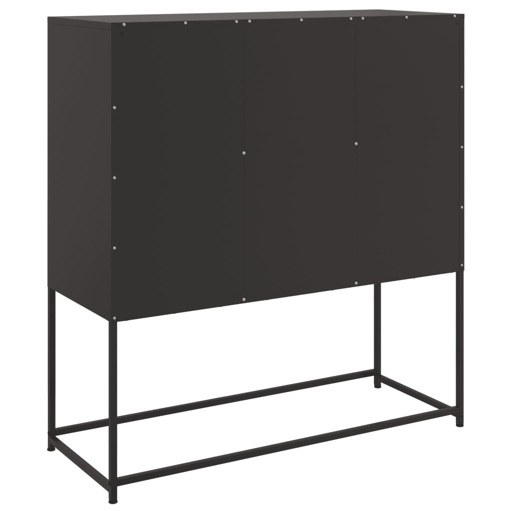 Credenza Nera 100,5x39x107 cm in Acciaio 846590