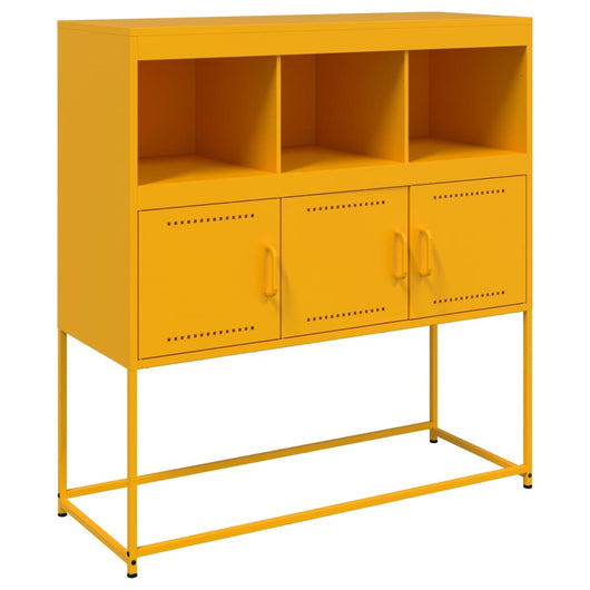 vidaXL Credenza Giallo Senape 100,5x39x107 cm in Acciaio