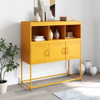 vidaXL Credenza Giallo Senape 100,5x39x107 cm in Acciaio