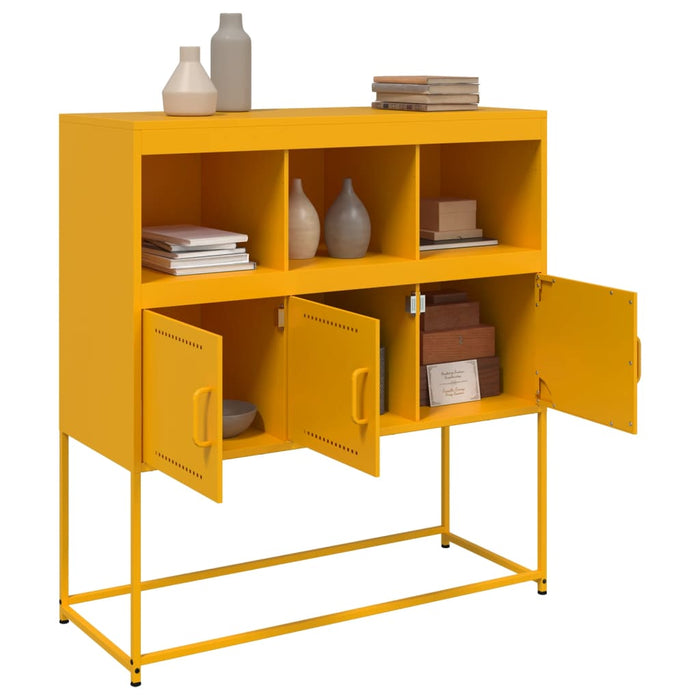 vidaXL Credenza Giallo Senape 100,5x39x107 cm in Acciaio