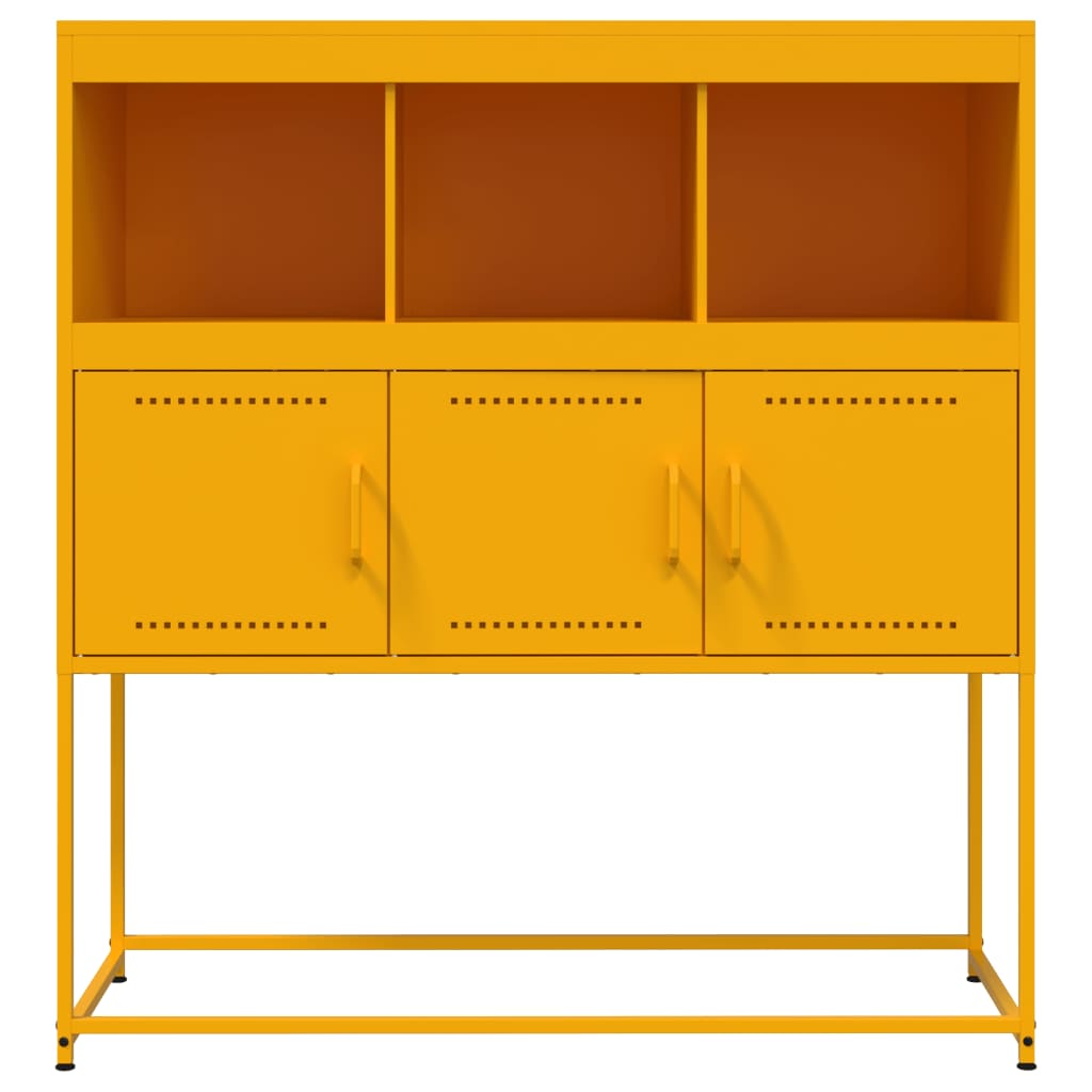 vidaXL Credenza Giallo Senape 100,5x39x107 cm in Acciaio