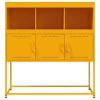 vidaXL Credenza Giallo Senape 100,5x39x107 cm in Acciaio
