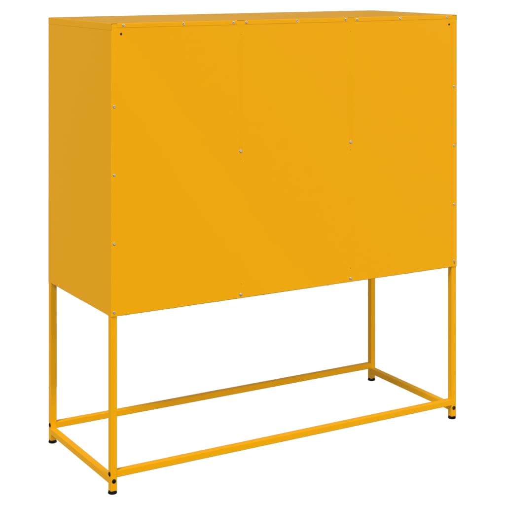 Credenza-Buffet-Armadio da cucina Giallo Senape 100,5x39x107 cm in Acciaio