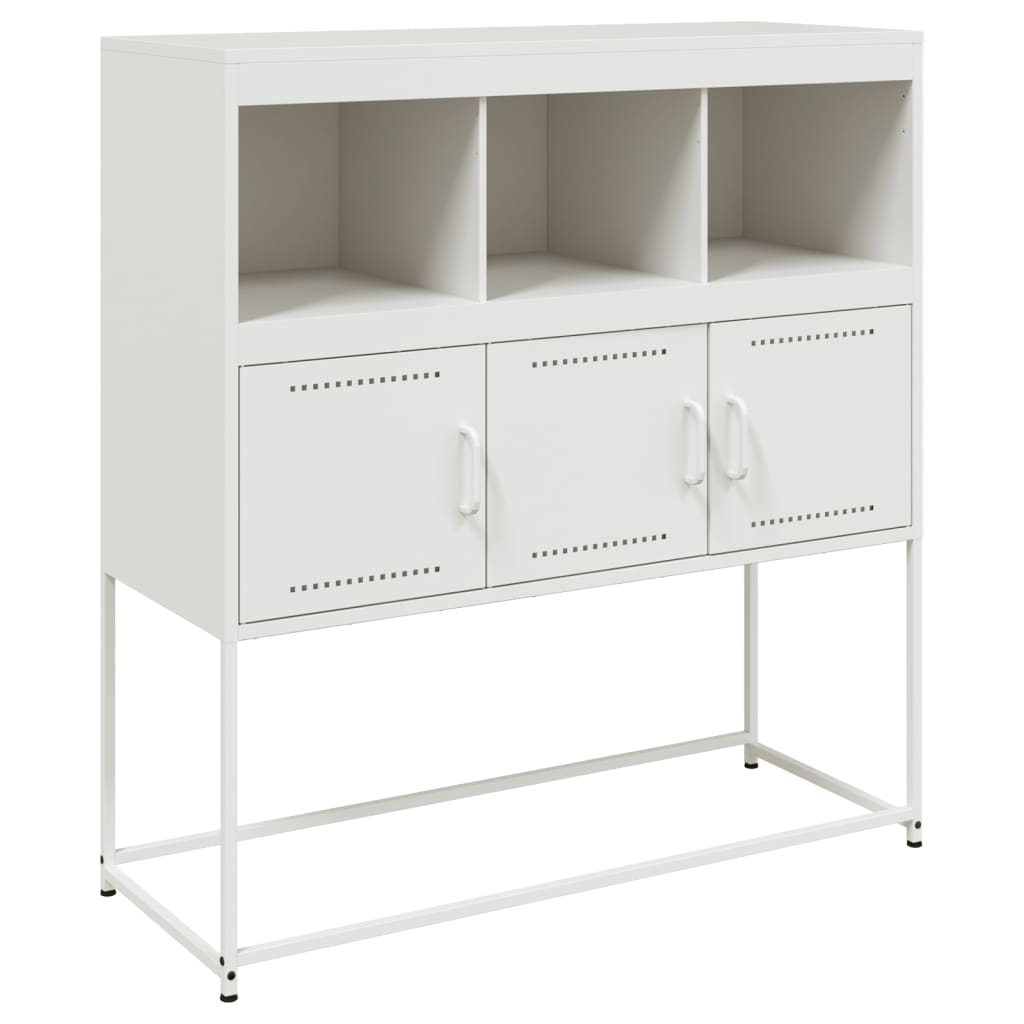 Credenza-Buffet-Armadio da cucina Bianca 100,5x39x107 cm in Acciaio 308279