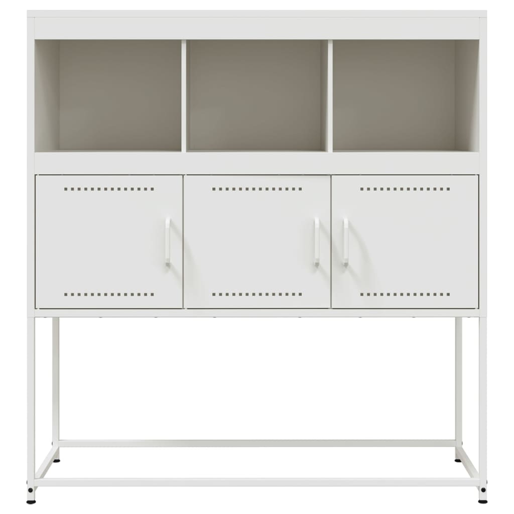 Credenza-Buffet-Armadio da cucina Bianca 100,5x39x107 cm in Acciaio 308279