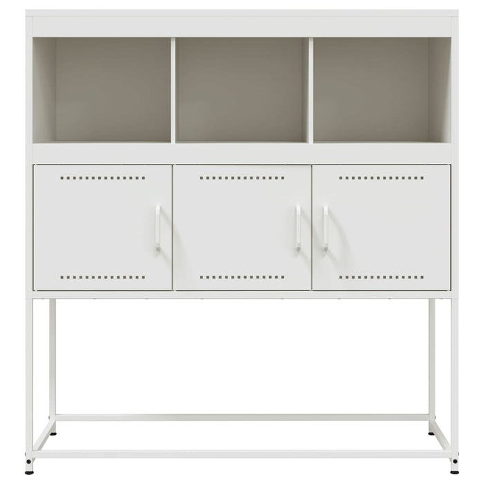 Credenza-Buffet-Armadio da cucina Bianca 100,5x39x107 cm in Acciaio 308279