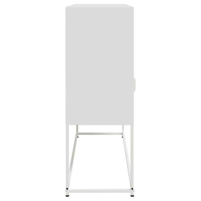 Credenza-Buffet-Armadio da cucina Bianca 100,5x39x107 cm in Acciaio 308279