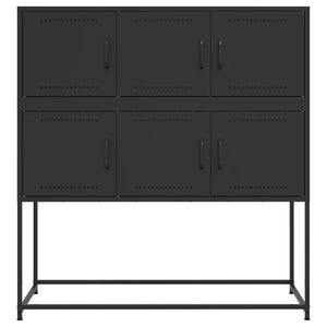 Credenza-Buffet-Armadio da cucina Nera 100,5x39x107 cm in Acciaio 871588