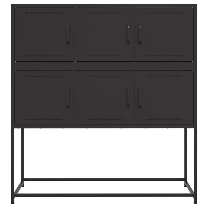 Credenza-Buffet-Armadio da cucina Nera 100,5x39x107 cm in Acciaio 871588