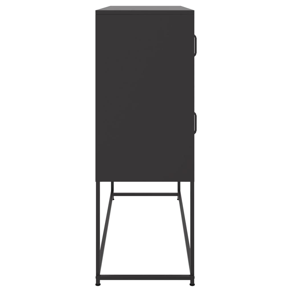 Credenza-Buffet-Armadio da cucina Nera 100,5x39x107 cm in Acciaio 871588