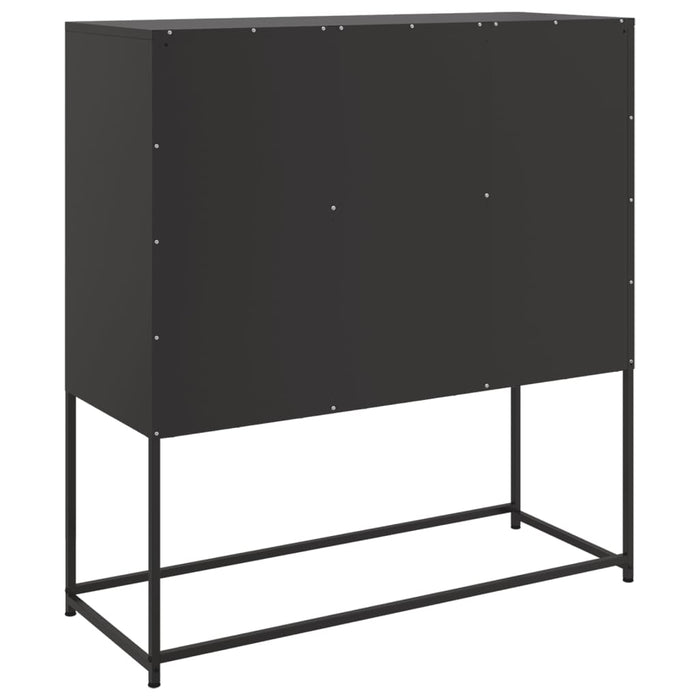 Credenza-Buffet-Armadio da cucina Nera 100,5x39x107 cm in Acciaio 871588
