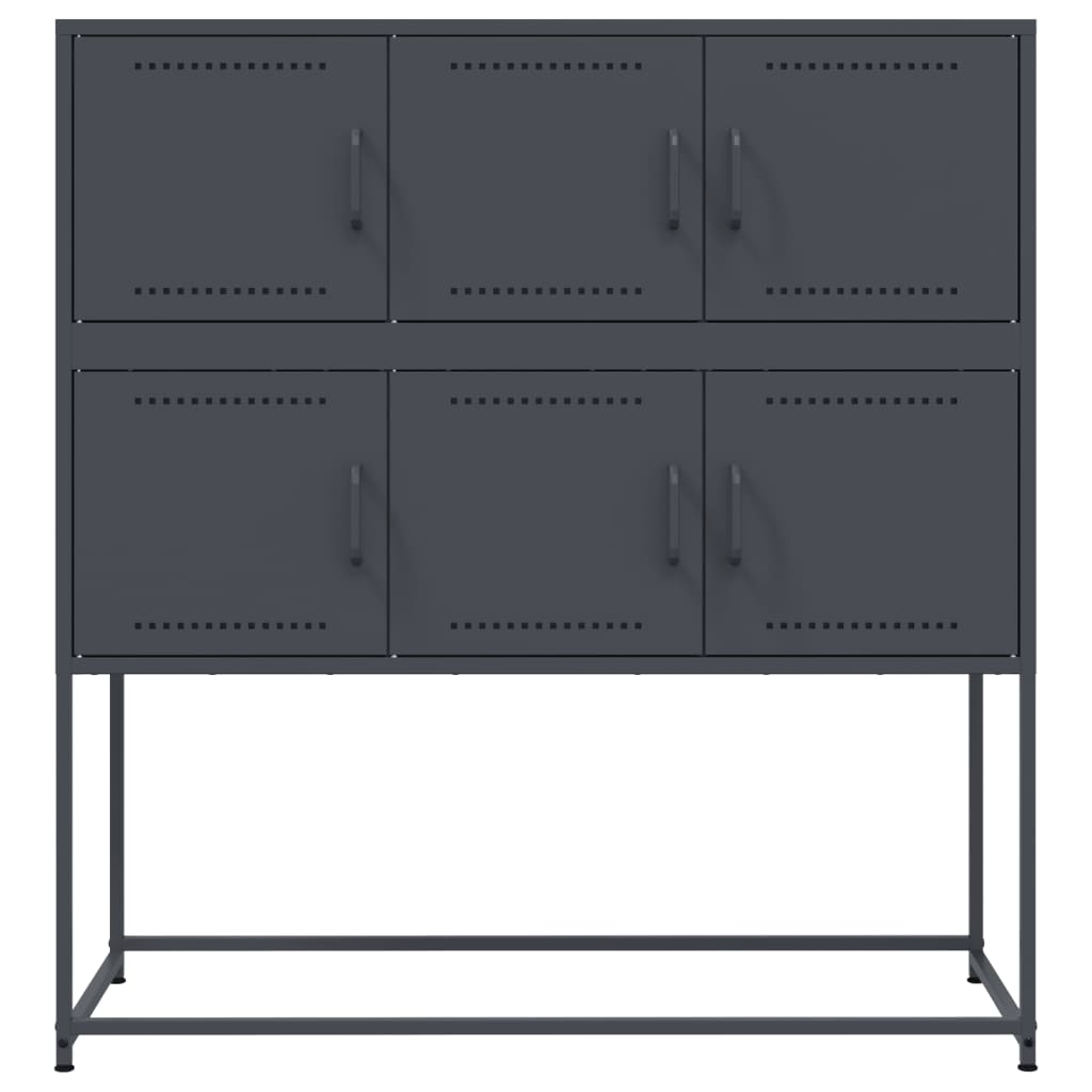 vidaXL Credenza Antracite 100,5x39x107 cm in Acciaio