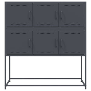 Credenza-Buffet-Armadio da cucina Antracite 100,5x39x107 cm in Acciaio 227207