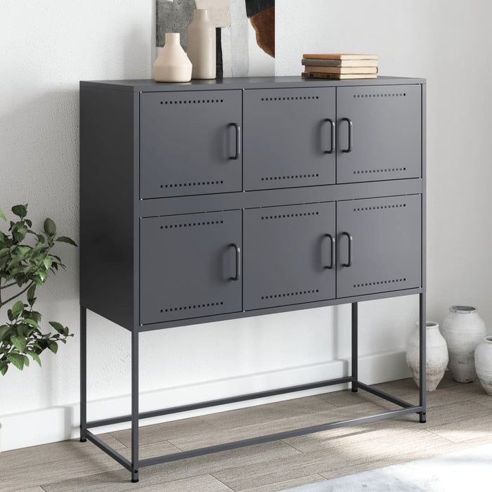 Credenza Antracite 100,5x39x107 cm in Acciaio 846598