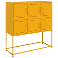 vidaXL Credenza Giallo Senape 100,5x39x107 cm in Acciaio