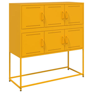 vidaXL Credenza Giallo Senape 100,5x39x107 cm in Acciaio