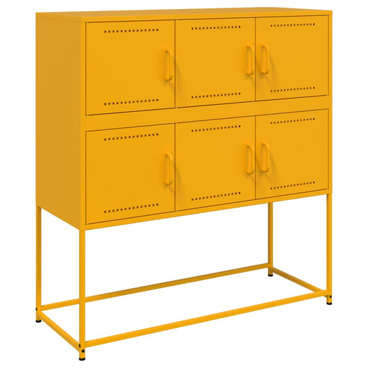vidaXL Credenza Giallo Senape 100,5x39x107 cm in Acciaio