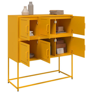 vidaXL Credenza Giallo Senape 100,5x39x107 cm in Acciaio