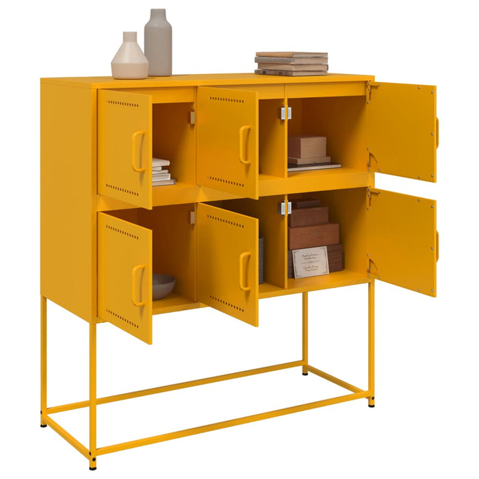 vidaXL Credenza Giallo Senape 100,5x39x107 cm in Acciaio