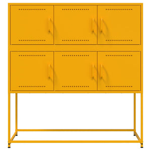 vidaXL Credenza Giallo Senape 100,5x39x107 cm in Acciaio