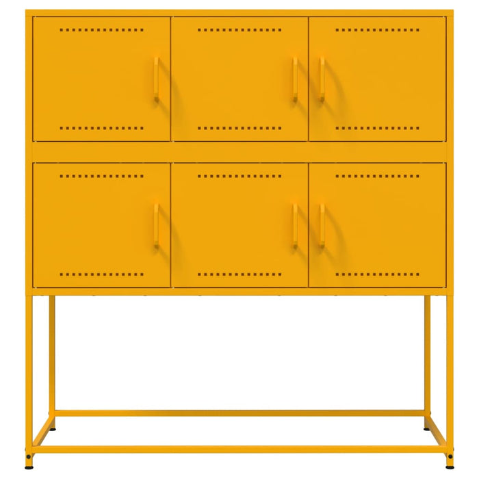 vidaXL Credenza Giallo Senape 100,5x39x107 cm in Acciaio