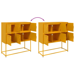 vidaXL Credenza Giallo Senape 100,5x39x107 cm in Acciaio