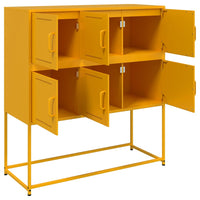 vidaXL Credenza Giallo Senape 100,5x39x107 cm in Acciaio
