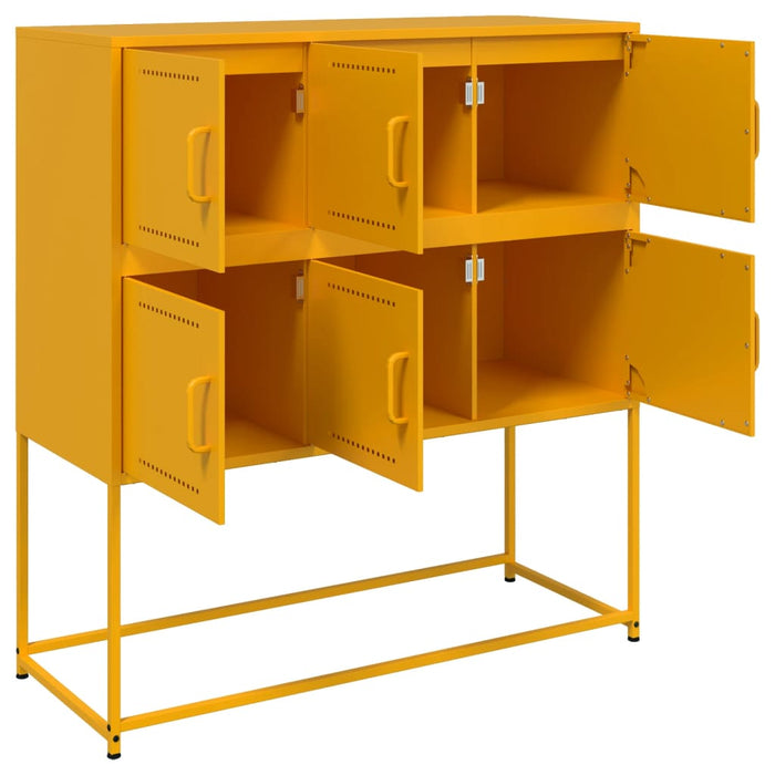 vidaXL Credenza Giallo Senape 100,5x39x107 cm in Acciaio