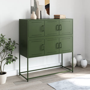 Credenza Verde Oliva 100,5x39x79 cm in Acciaio 846600