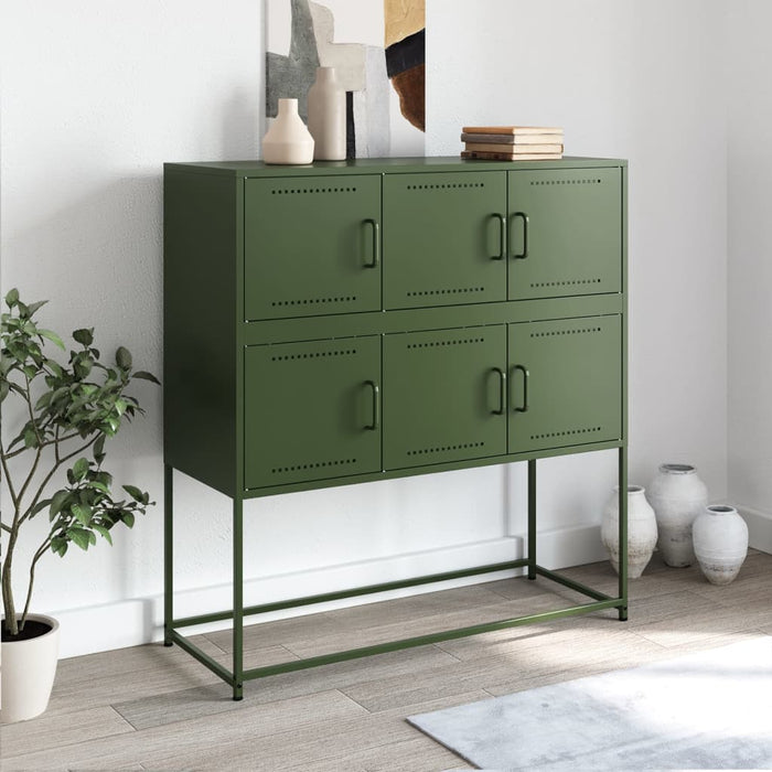Credenza Verde Oliva 100,5x39x79 cm in Acciaio 846600