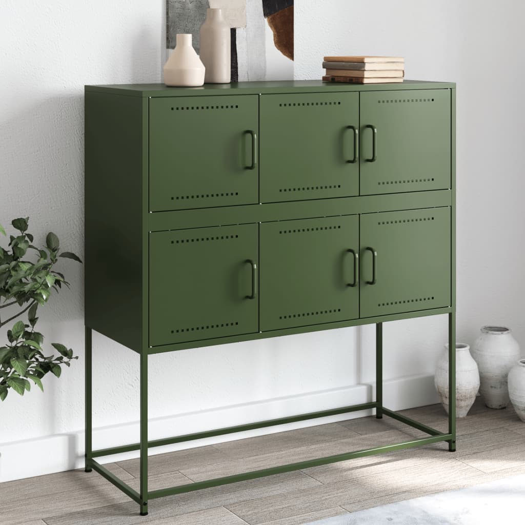 Credenza Verde Oliva 100,5x39x79 cm in Acciaio 846600