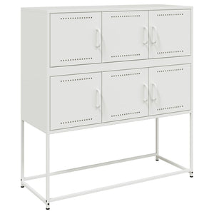 vidaXL Credenza Bianca 100,5x39x107 cm in Acciaio