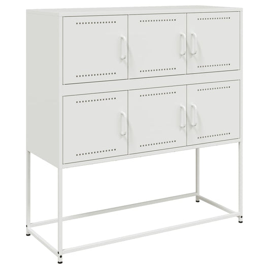 vidaXL Credenza Bianca 100,5x39x107 cm in Acciaio