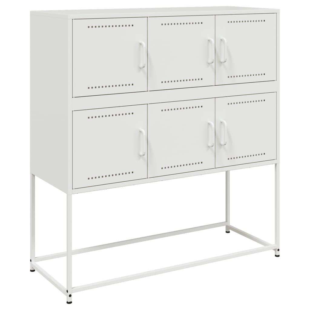 Credenza-Buffet-Armadio da cucina Bianca 100,5x39x107 cm in Acciaio 648254