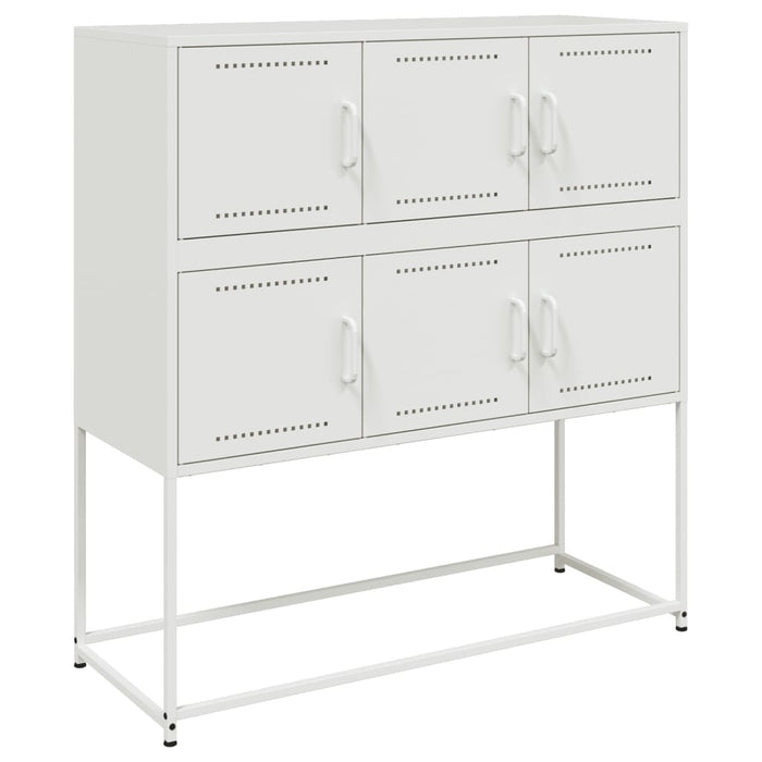Credenza-Buffet-Armadio da cucina Bianca 100,5x39x107 cm in Acciaio 648254