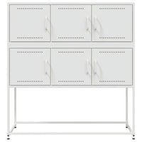 vidaXL Credenza Bianca 100,5x39x107 cm in Acciaio