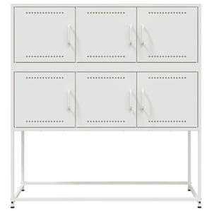 vidaXL Credenza Bianca 100,5x39x107 cm in Acciaio