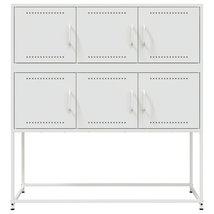 vidaXL Credenza Bianca 100,5x39x107 cm in Acciaio