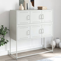 vidaXL Credenza Bianca 100,5x39x107 cm in Acciaio